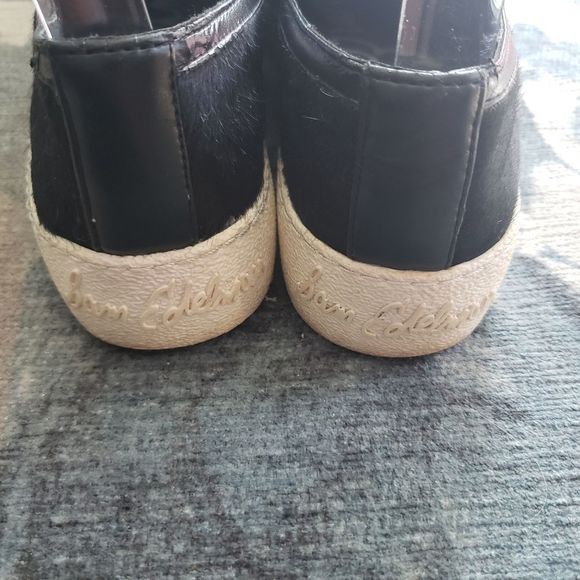 sam Edelman black calf hair loafer slip on size 7 - Picture 4 of 5